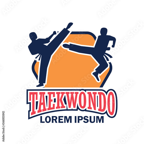 taekwondo martial logo with text space for your slogan tag line, vector illustration