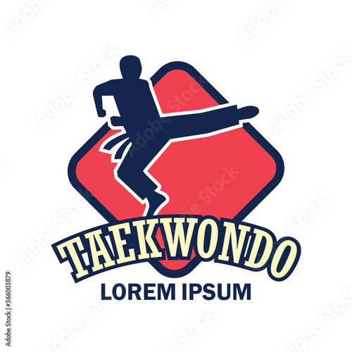 taekwondo martial logo with text space for your slogan tag line, vector illustration