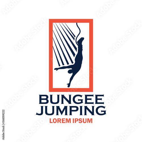 bungee jumping logo with text space for your slogan tag line, vector illustration