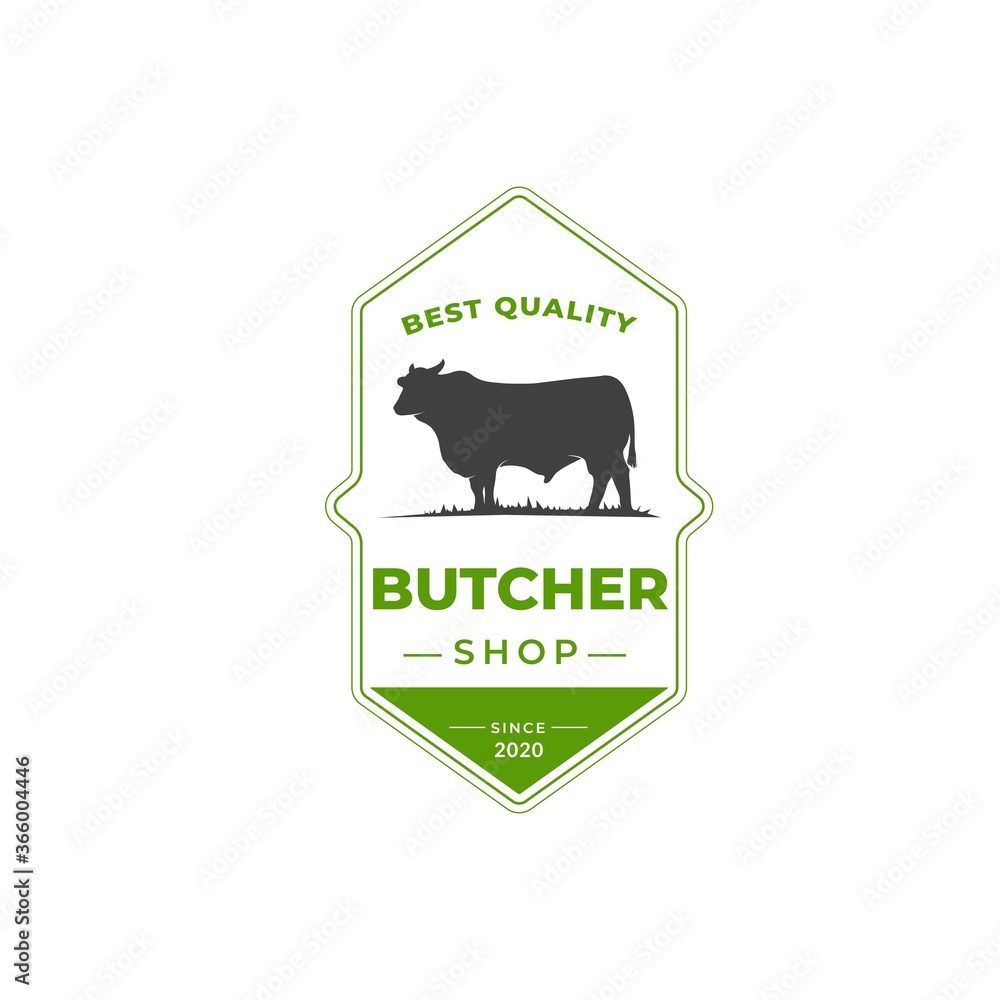 Vintage Cattle / Beef Label Emblem logo design inspiration. Vector ...