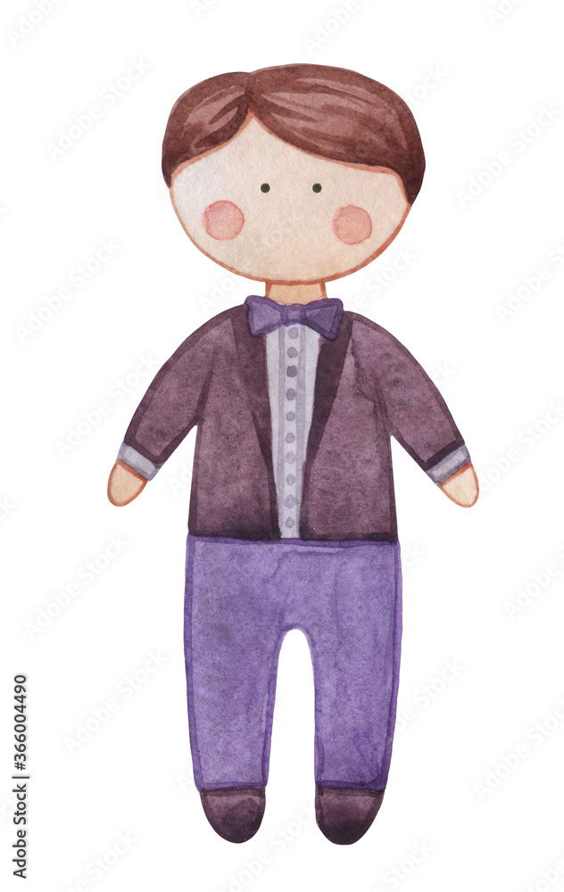 Watercolor doll Tilda. Watercolor doll Tilda.