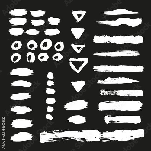 Hand painted vector brush stroke banners.