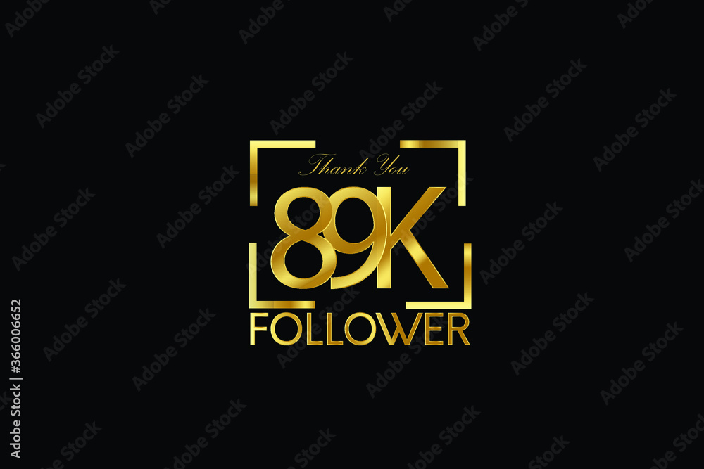 89K, 89.000 Follower Thank you Luxury Black Gold Cubicle style for internet, website, social media - Vector 89K, 89.000 Follower Thank you Luxury Black Gold Cubicle style for internet, website, social media - Vector
