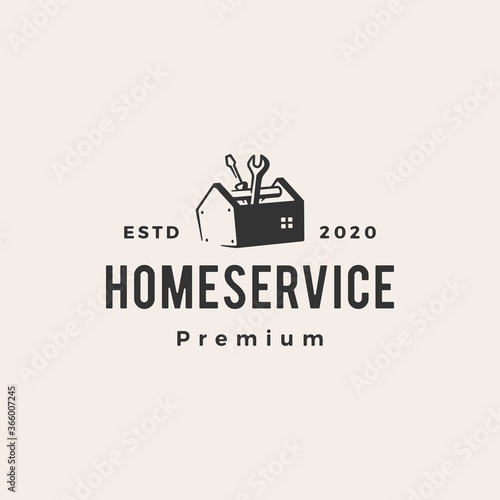 home house service hipster vintage logo vector icon illustration