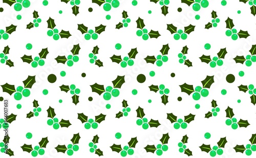 seamless pattern with holly berries. Christmas wrapping paper background. Pattern for fabric print, cards design