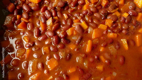 beans stewed with vegetables healthy food concept