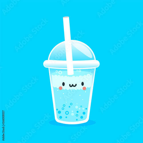 Vector Bubble Tea, tapioca milk tea. Pearl milk tea, Bubble Tea is Taiwanese famous and popular drink.Boba and small boba. Kawaii Character Boba.Cute Cartoon Sticker.Sweet sugar and not fit for diet. 