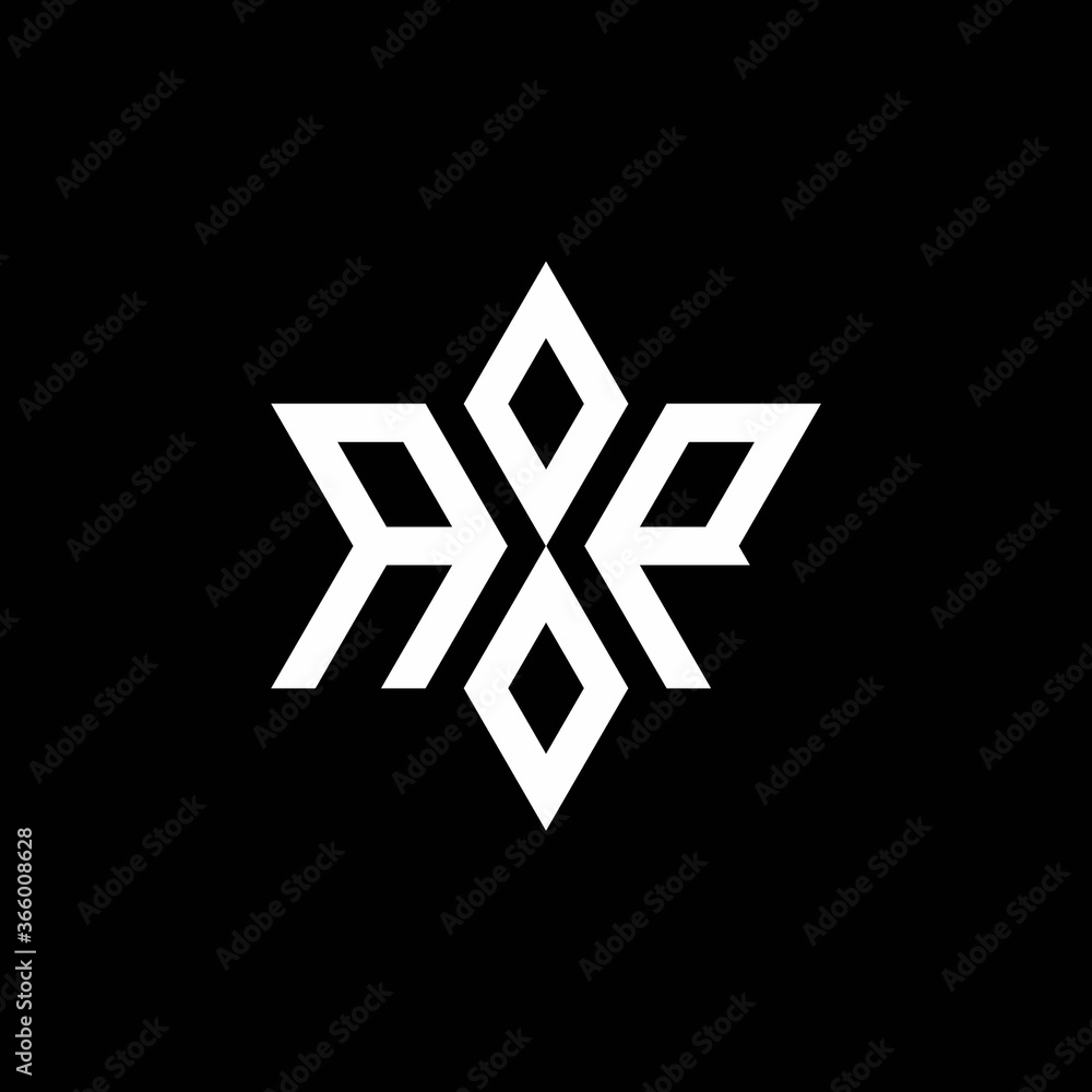 AP monogram logo with star shape and luxury style AP monogram logo with star shape and luxury style