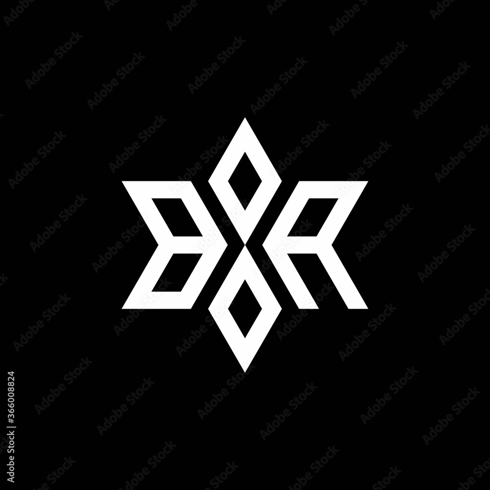 BA monogram logo with star shape and luxury style BA monogram logo with star shape and luxury style