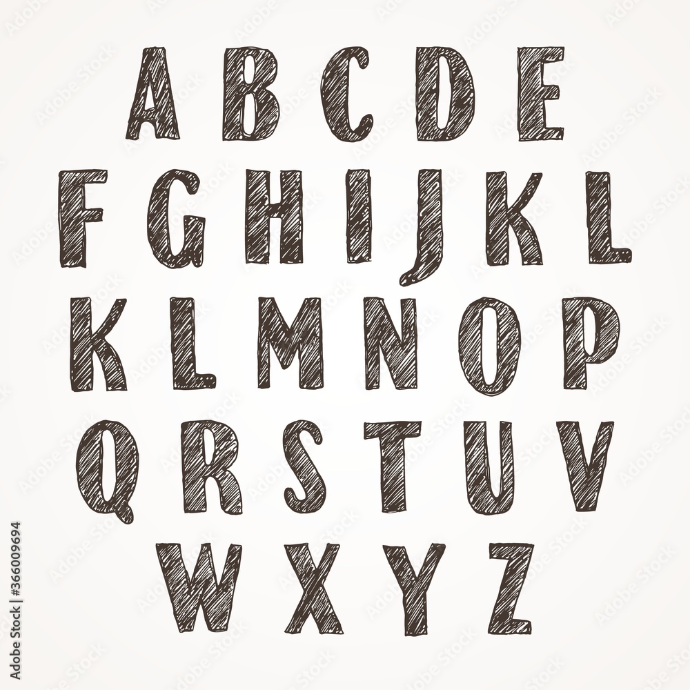 Doodle Latin alphabet Doodle Latin alphabet