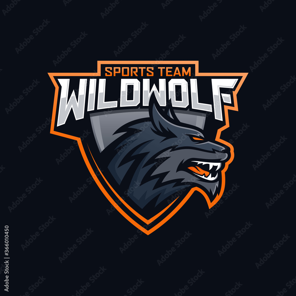 wolf vector mascot logo design with modern illustration concept style for badge, emblem and tshirt printing. angry wolf illustration for sport and esport team.