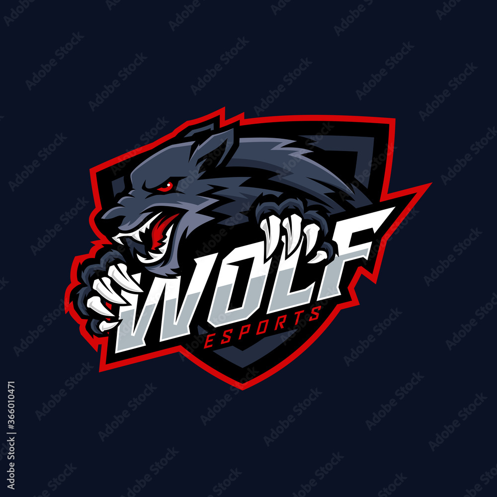 wolf vector mascot logo design with modern illustration concept style ...