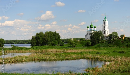 Beautiful russian church in Yaroslavskaya oblast, Russia