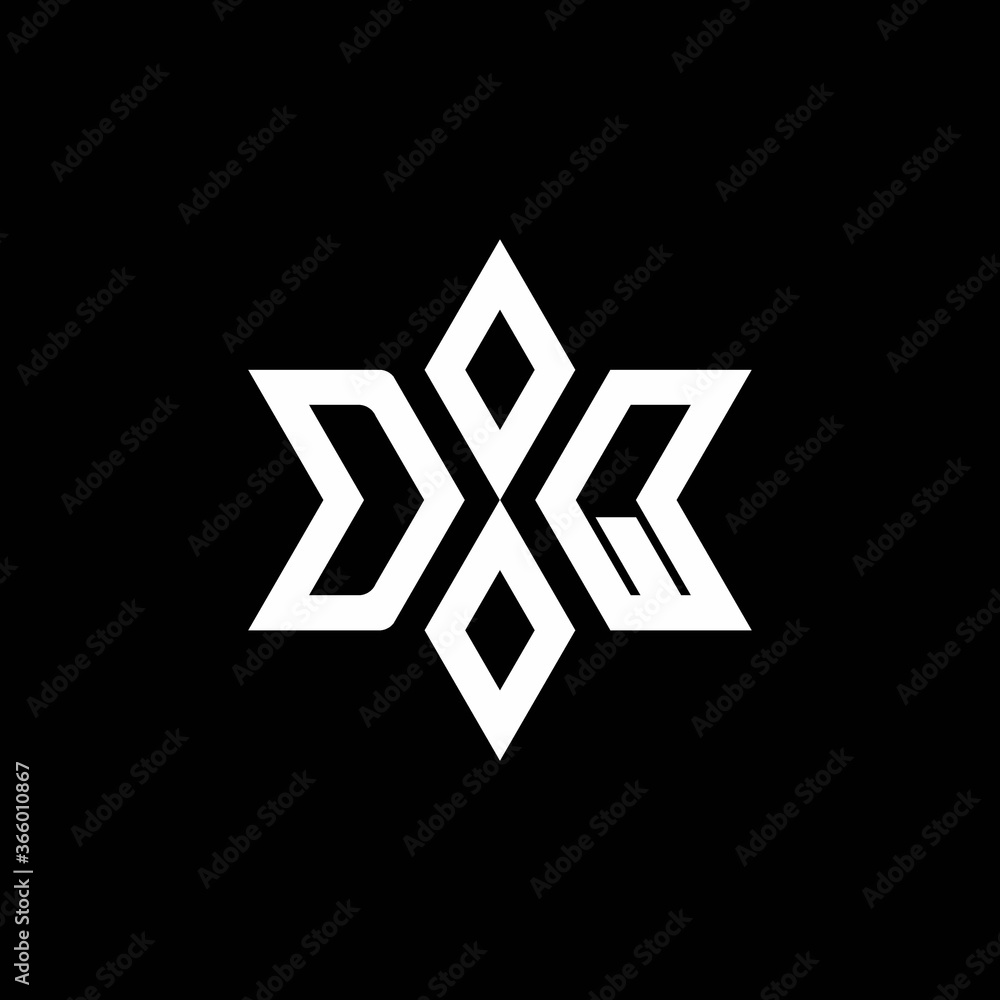 DQ monogram logo with star shape and luxury style DQ monogram logo with star shape and luxury style