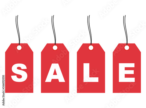 Sale tags flat icon isolated on white background. Vector illustration.