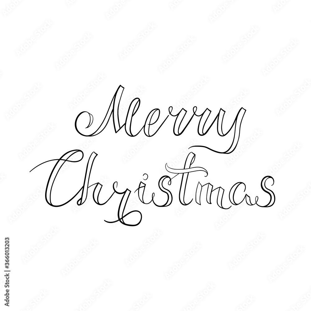 Merry Christmas, holiday vector illustration, hand-drawn postcard with felicitation, EPS 8 Merry Christmas, holiday vector illustration, hand-drawn postcard with felicitation, EPS 8