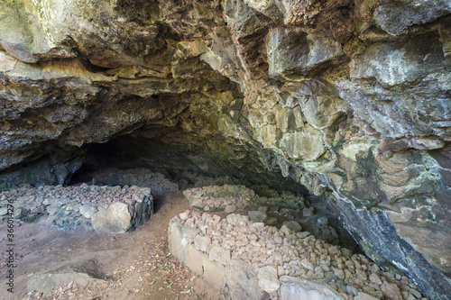 Lava Tunnel, Ana te Pahu, Rapa Nui National Park, Easter Island, Chile, Unesco World Heritage Site photo