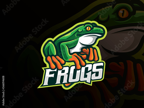 Frog mascot sport logo design