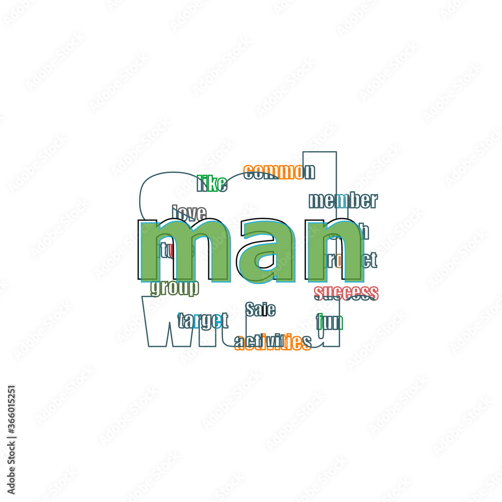 Text Man. Social concept . Logo design template elements for your application or corporate identity