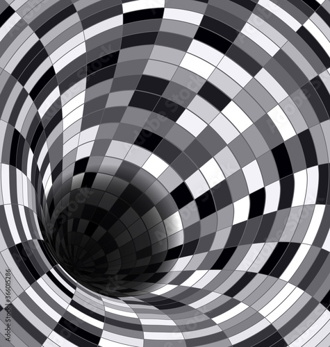 white black vector illustration abstract dark open hole