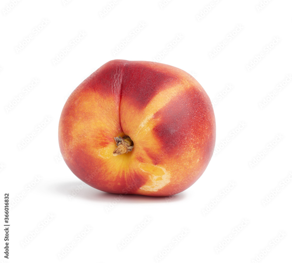 ripe round nectarine isolated on white background, tasty and healthy fruit ripe round nectarine isolated on white background, tasty and healthy fruit