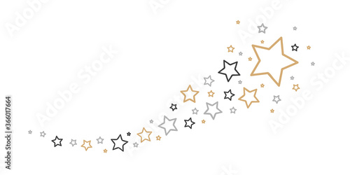 christmas golden falling star decoration isolated on white background vector illustration EPS10