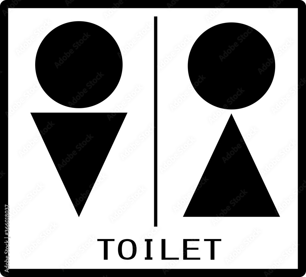 シンプルなトイレのアイコン素材【モノクロ】