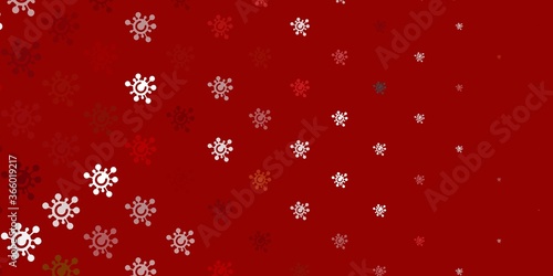 Light Green, Red vector pattern with coronavirus elements.