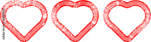 Set of Hearts . Grunge stamps collection.love Shapes for your design.Distressed symbols. Textured Valentine's Day signs.Vector illustration.