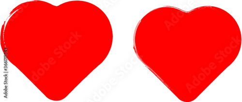 Set of Hearts . Grunge stamps collection.love Shapes for your design.Distressed symbols. Textured Valentine's Day signs.Vector illustration.