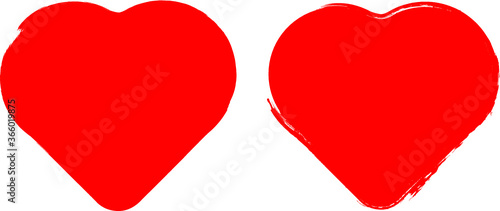 Set of Hearts . Grunge stamps collection.love Shapes for your design.Distressed symbols. Textured Valentine's Day signs.Vector illustration.