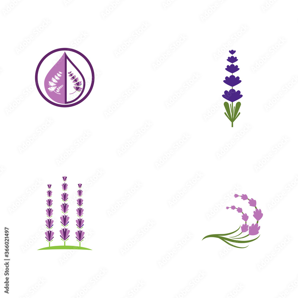 Set Lavender Logo Template vector