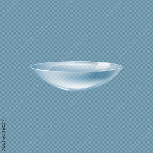 Template of soft eye contact lens icon, realistic vector illustration isolated.