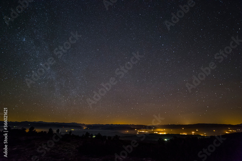 Winter milky way in Serra Del Montsec, Lleida, Spain