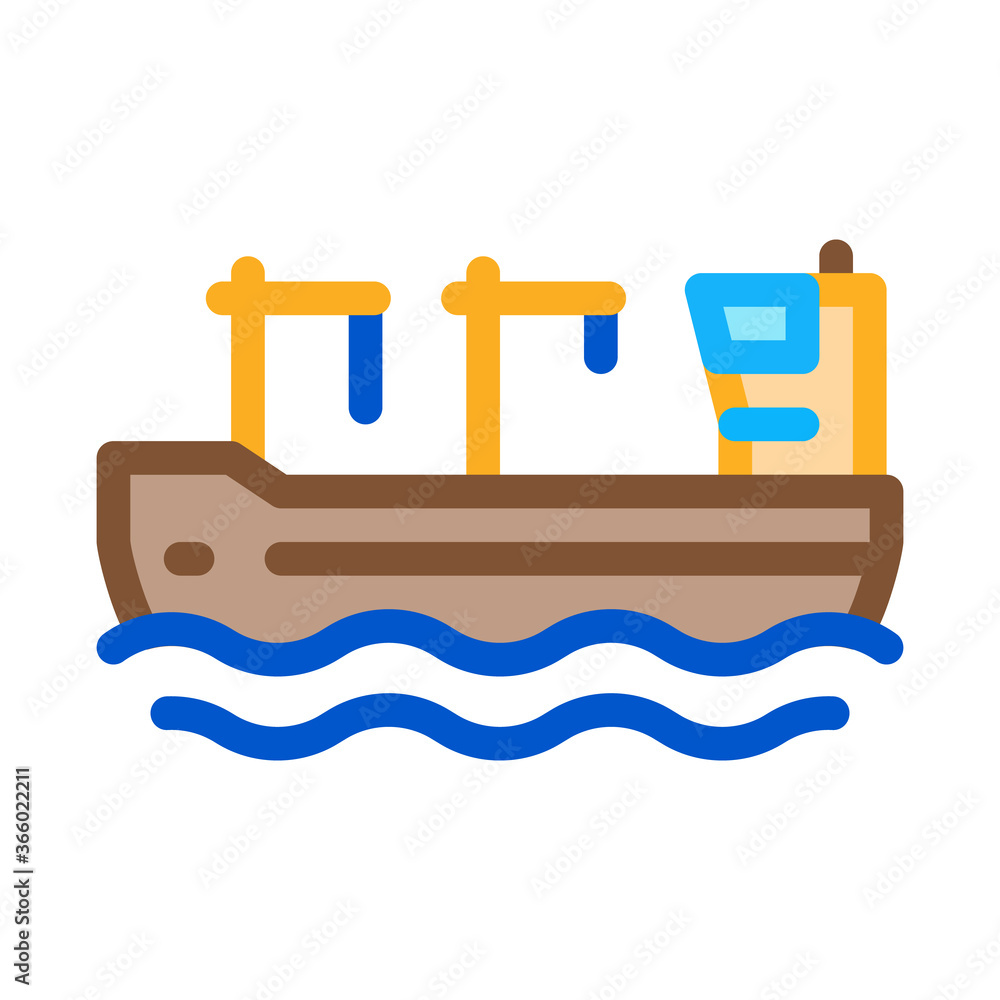 Fototapeta premium crane on boat icon vector. crane on boat sign. color symbol illustration