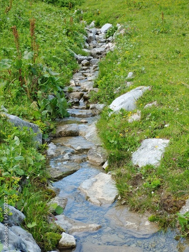 Creek in the alps near Schr  cken in Austria