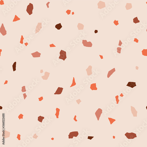 Terrazzo seamless pattern. Vector texture of mosaic floor background