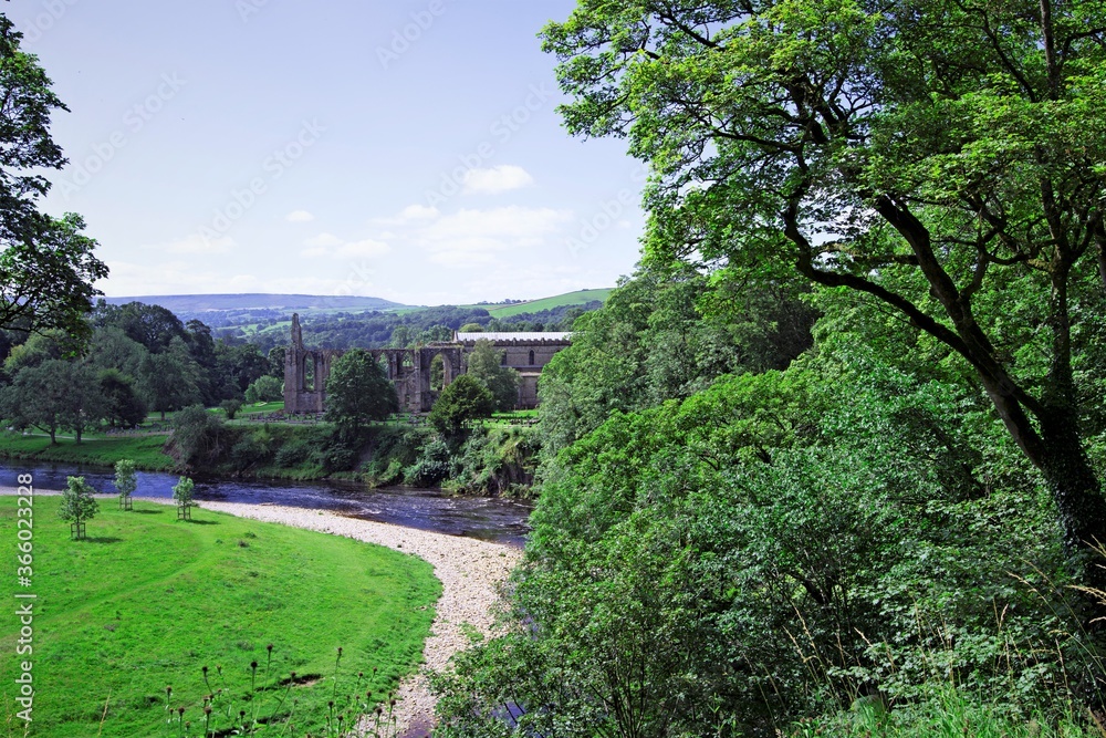 Pastoral view of Wharfedale, near Skipton, in West Yorkshire, England.