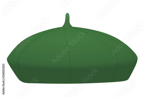 Green  beret hat. vector illustration