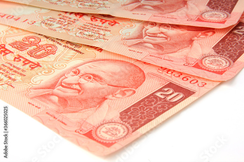 A twenty rupee notes ,Indian Currency