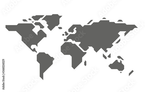 Map global planet earth point white background.