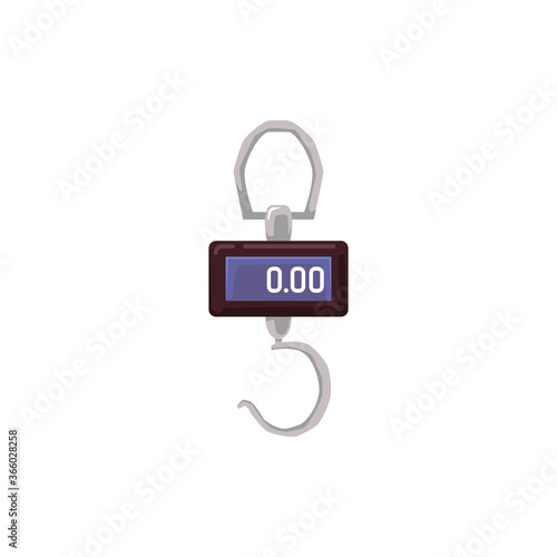 Steelyard or spring balance scales icon flat vector illustration isolated.