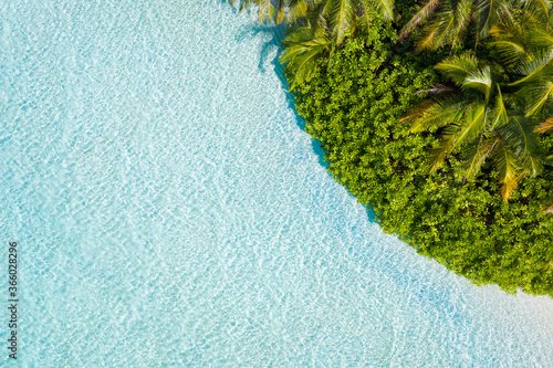 Photography Top above high angle aerial drone view of pure clean clear sea water jungles pla
