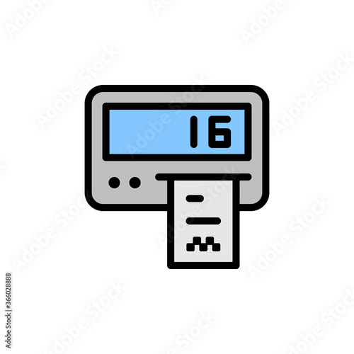 Taximeter icon. Simple color with outline vector elements of taxi service icons for ui and ux, website or mobile application