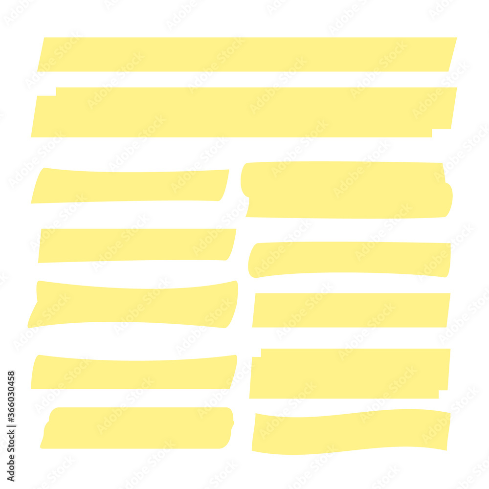 Yellow highlight marker lines. Highlighter strokes and drawing design. Yellow highlight marker lines. Highlighter strokes and drawing design.