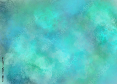 Abstract fog background. Pastel color with aquamarine and mint mist, smoke.