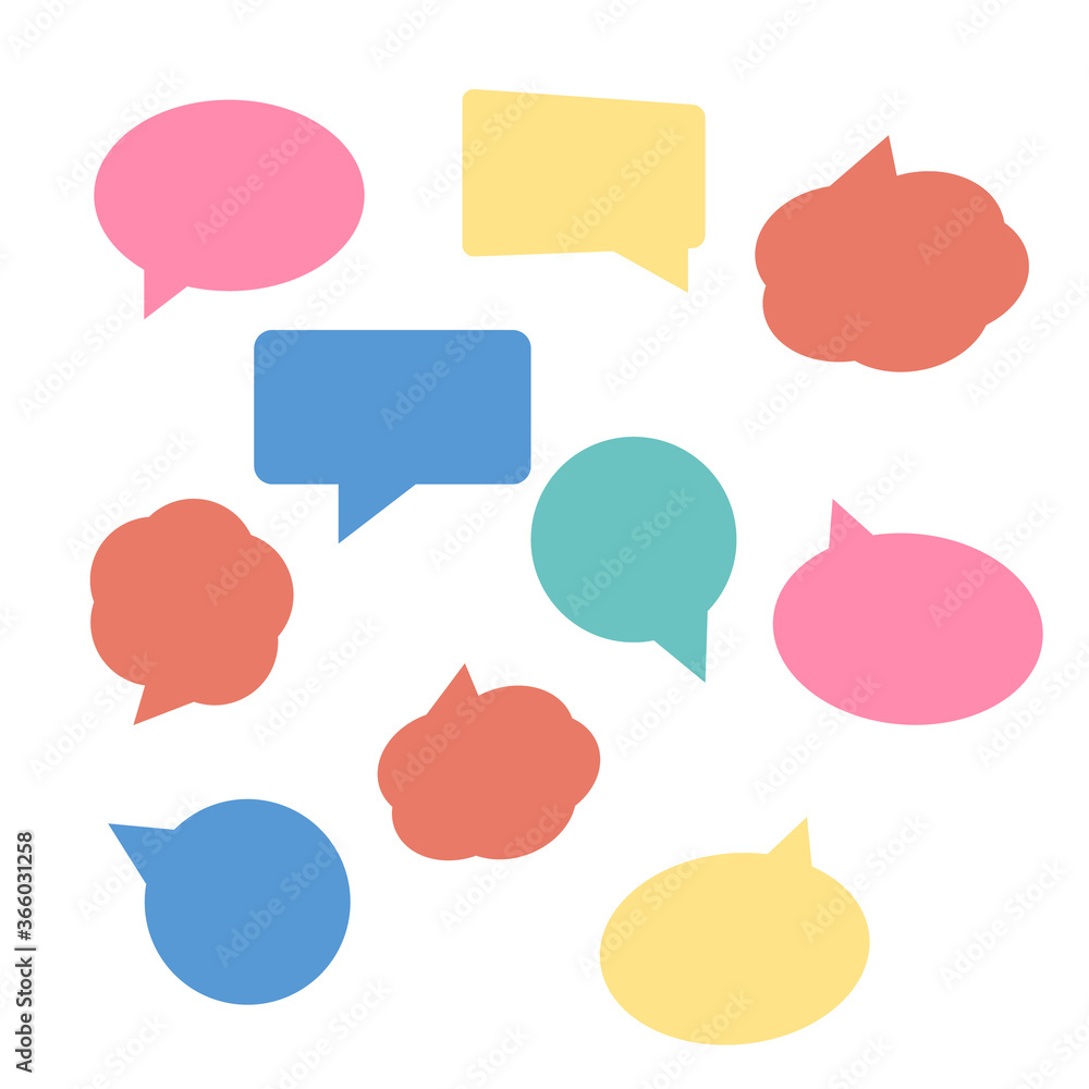 Speech bubbles isolated vector set. Cloud bubble speech for communication Speech bubbles isolated vector set. Cloud bubble speech for communication
