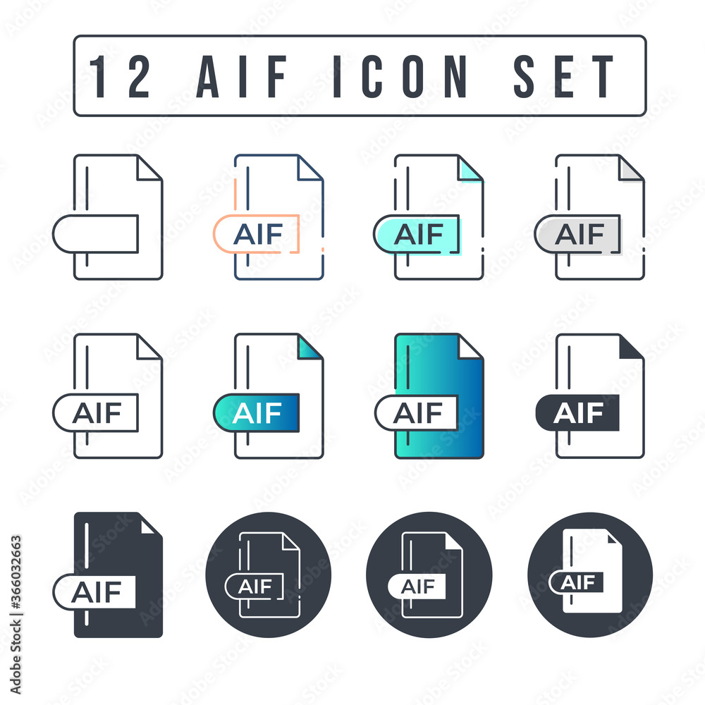 AIF File Format Icon Set. 12 AIF icon set. AIF File Format Icon Set. 12 AIF icon set.