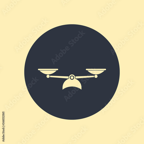 Vector scales Icon, isolated on round bacground