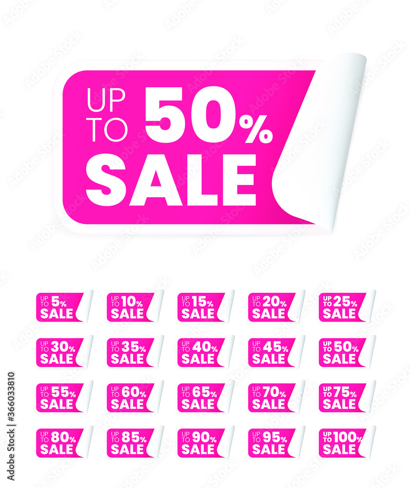 Realistic Pink 3D Labels Design on White Background . Isolated Vector Elements Realistic Pink 3D Labels Design on White Background . Isolated Vector Elements
